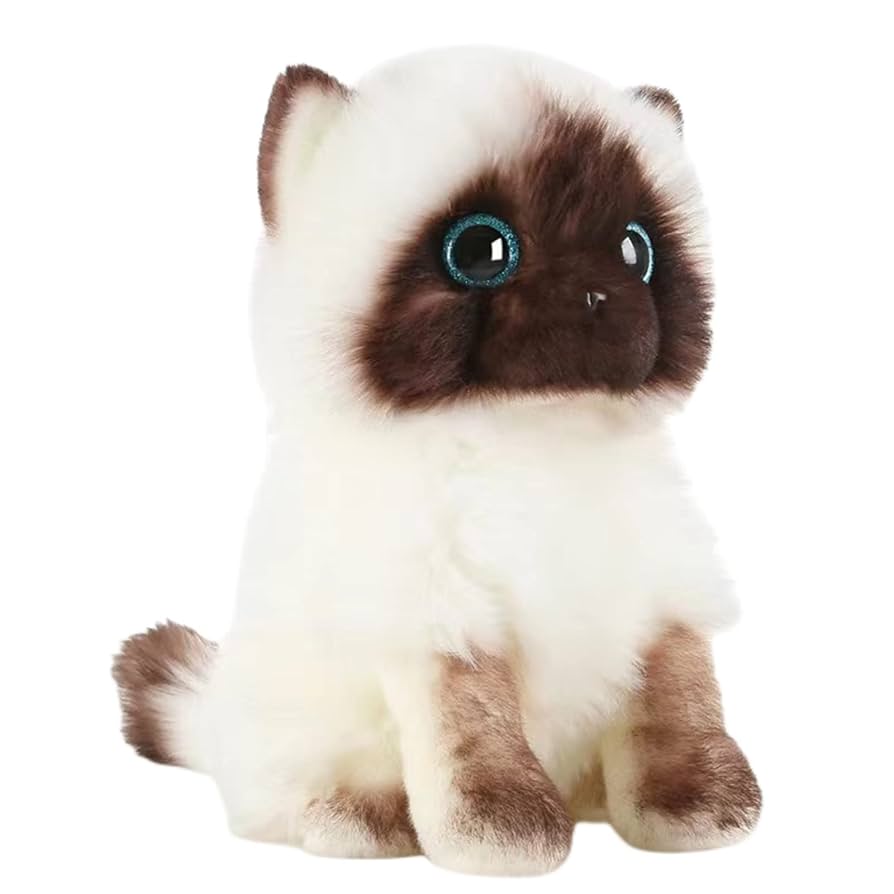 Amazon.com: FRANKIEZHOU Lifelike Siamese Cat Stuffed Animal
